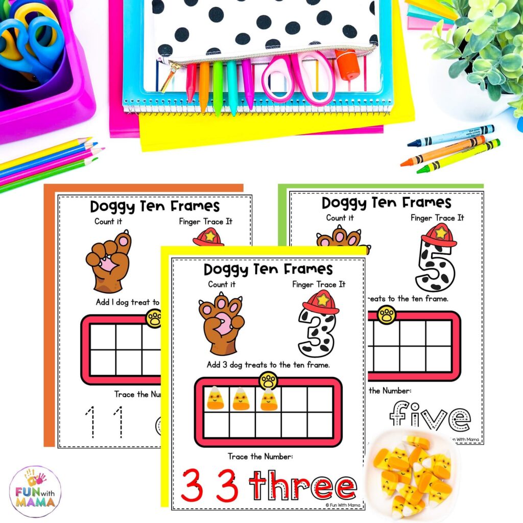 . Doggy Ten Frame Mats -