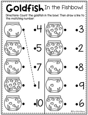 count the goldfish in the bowl and follow the next direction