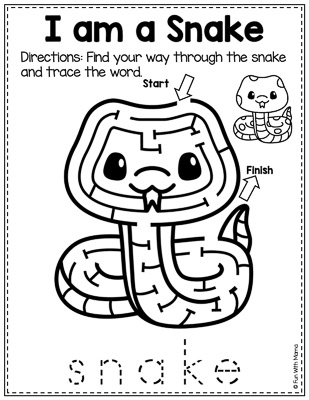 i am a snake pet themed activities maze