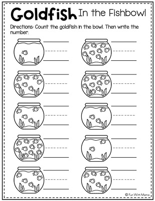 count the goldfish in the bowl and follow the next direction