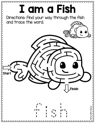 i am a fish pet themed activities maze