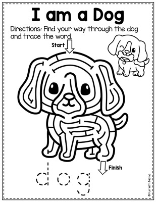 i am a dog pet themed activities maze