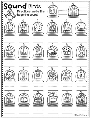 beginning sound pet theme worksheet